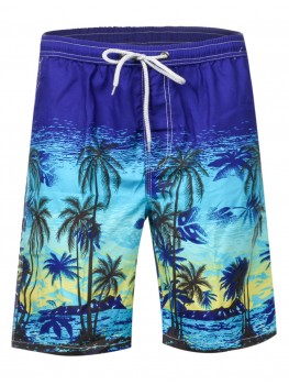 APTRO Men's Summer Beach Short Gradient Swim Trunk